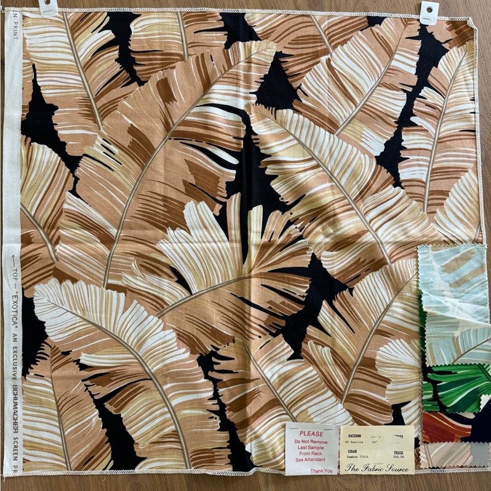 Vintage Schumacher exotica sample palm leaves